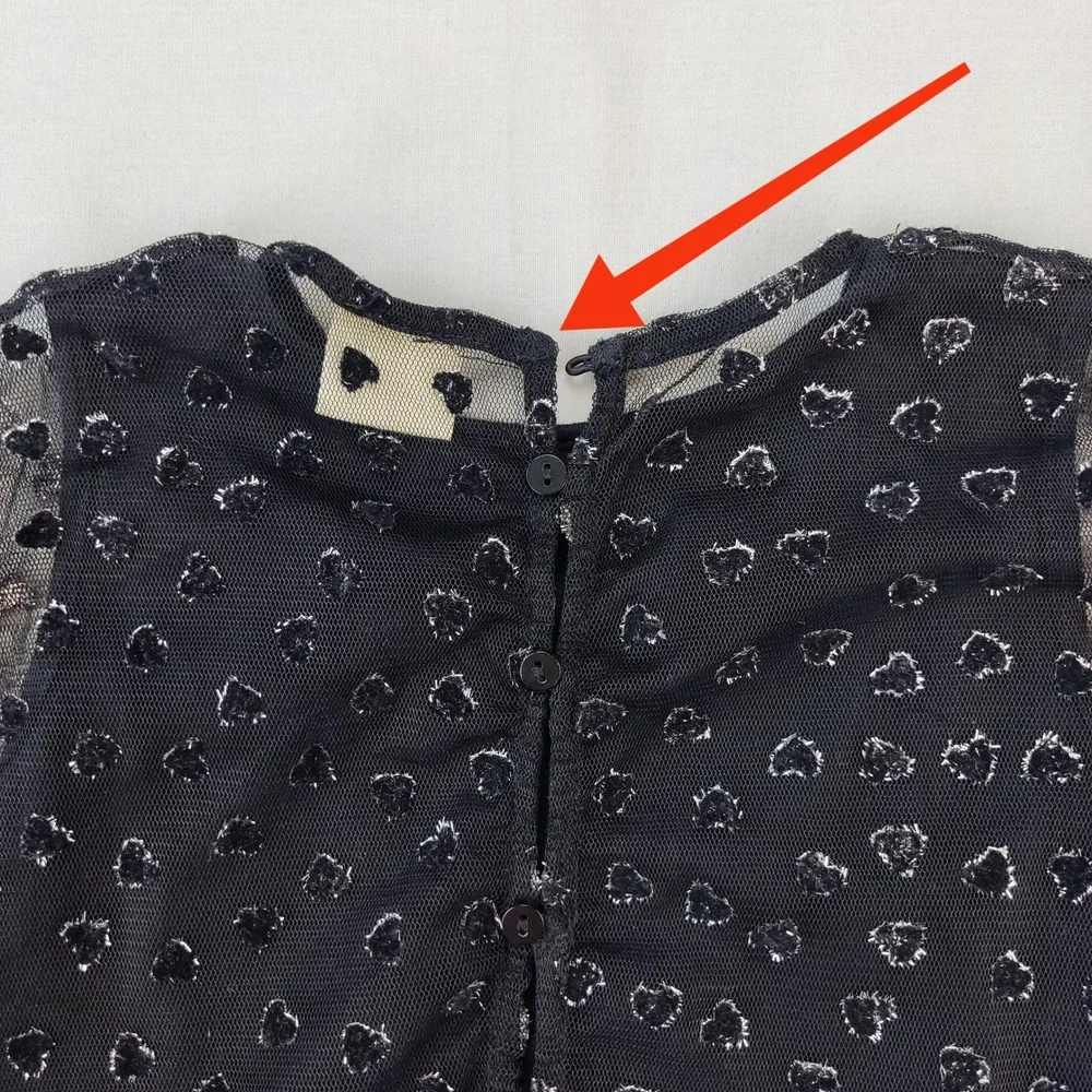Zara Dress Girls‎ 6 Black Heart Print Tulle Overlay Sparkle Party Sleeveless